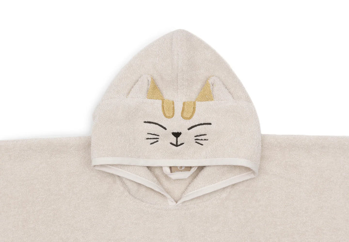 Jollein badponcho Cat Charlie van zachte badstof met oortjes