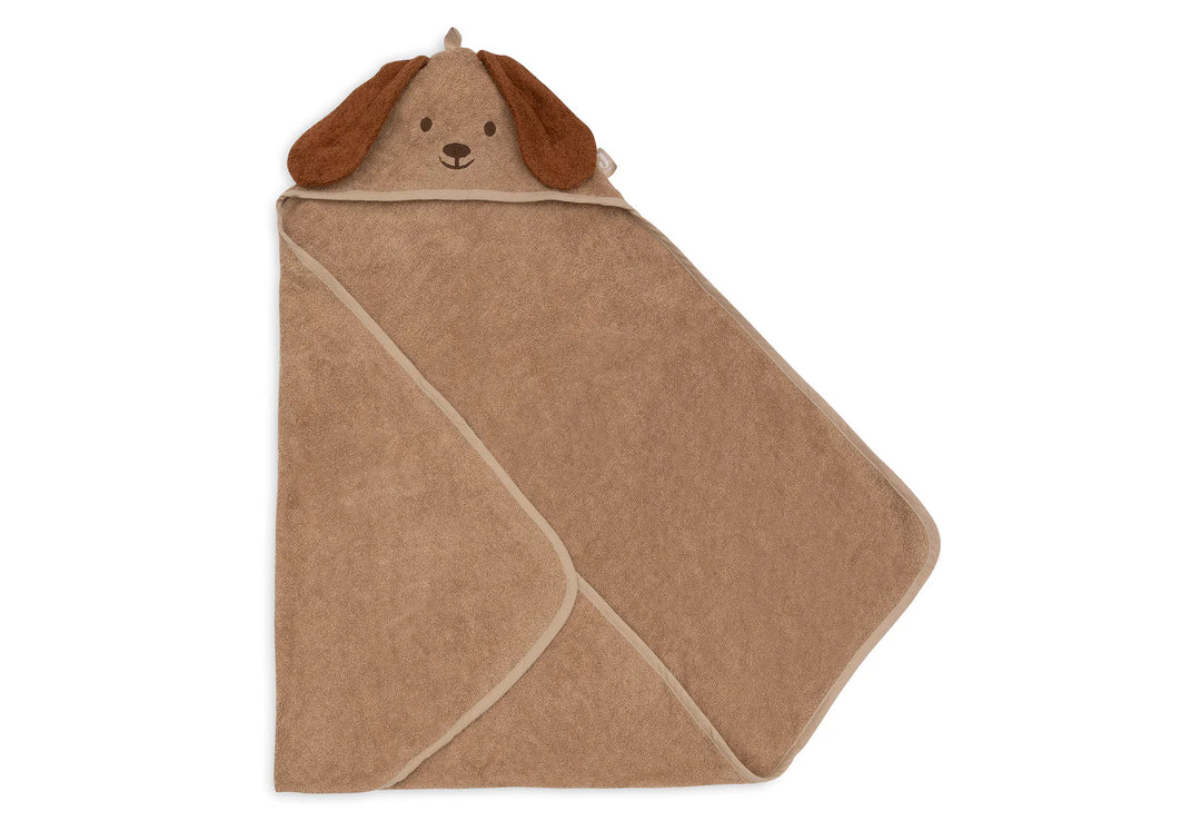 Jollein badcape Dog Diego 75x75cm van zachte badstof met oortjes