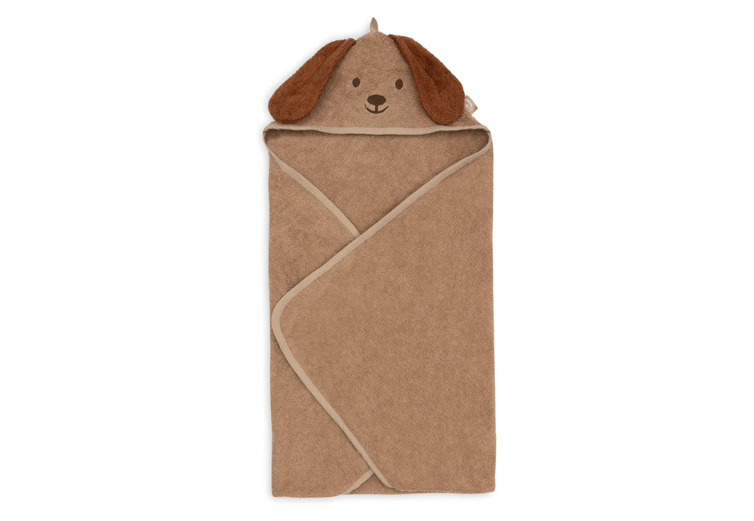 Jollein badcape Dog Diego 75x75cm van zachte badstof met oortjes