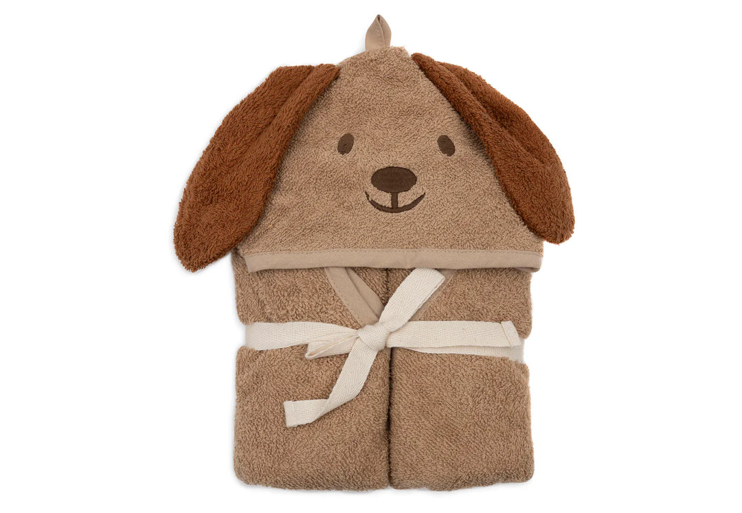 Jollein badcape Dog Diego 75x75cm van zachte badstof met oortjes