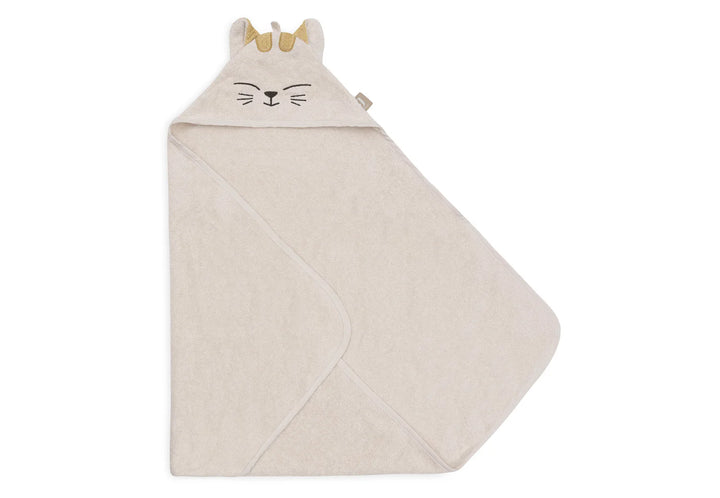 Jollein badcape Cat Charlie 75x75cm van zachte badstof met oortjes
