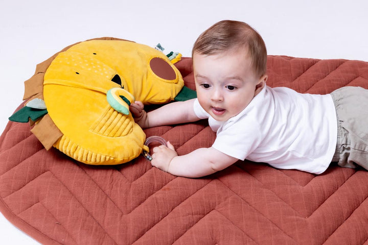 Trixie activiteitenkussen Tummy Time Mr. Lion met spiegel, kralen en belletje