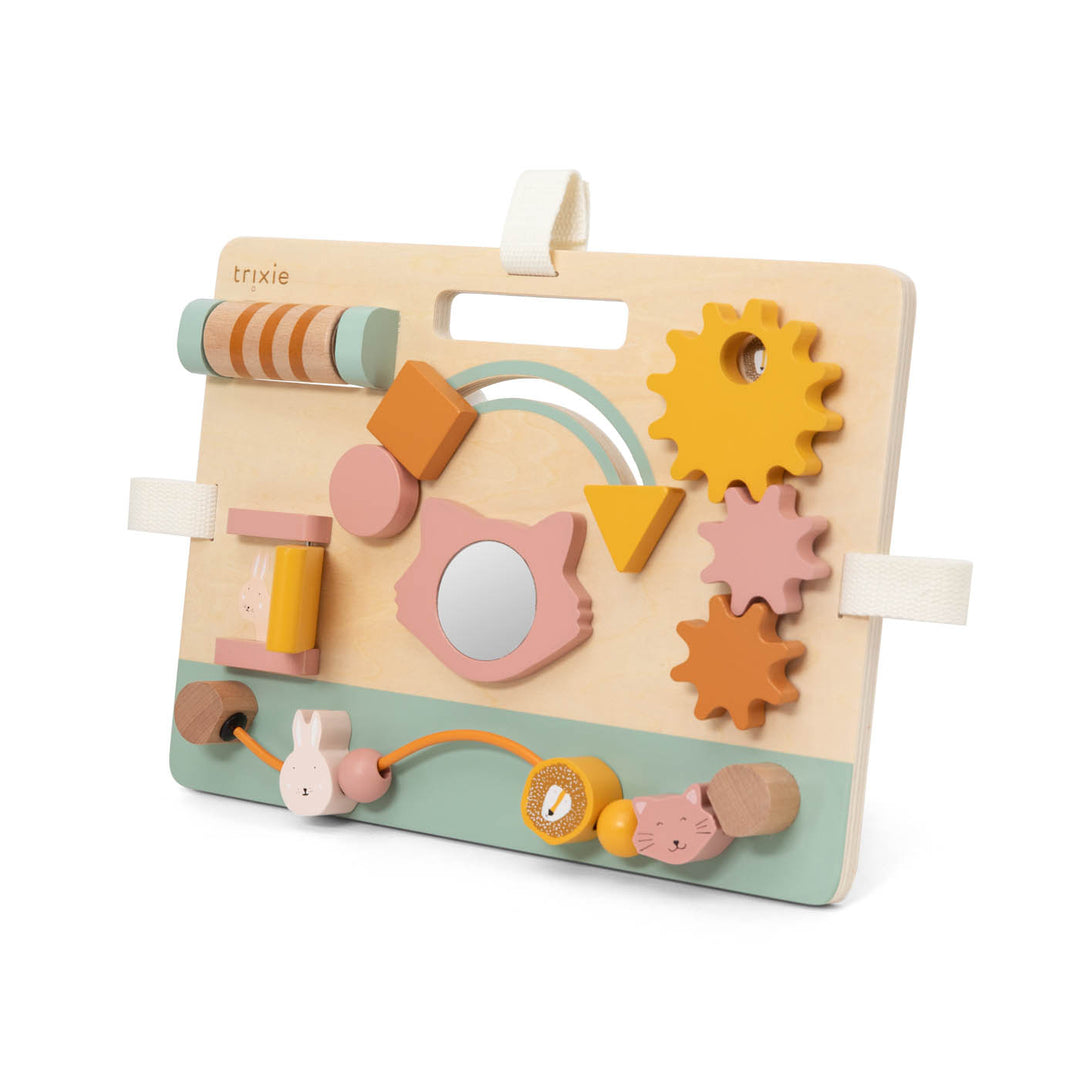 Trixie houten activiteitenpaneel Mrs. Cat met spiegel, kralen en tandwielen