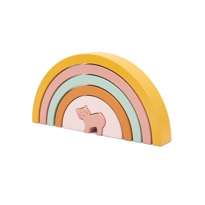 Trixie houten regenboog stapeltoren Mrs. Cat van FSC-hout in vrolijke kleuren