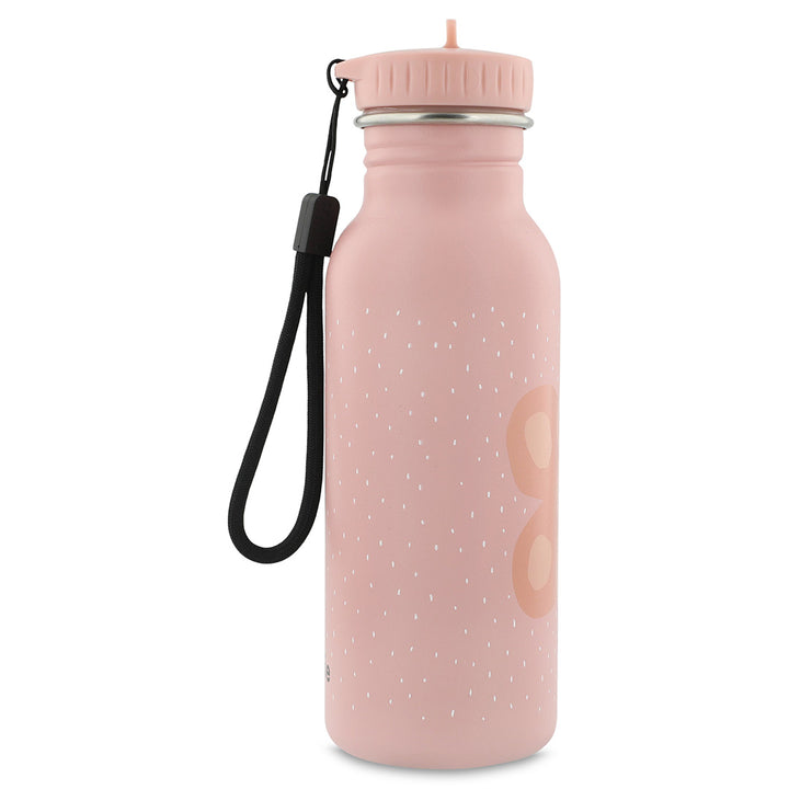 Roestvrij stalen drinkfles 500 ml met Mrs. Butterfly print en draagkoord