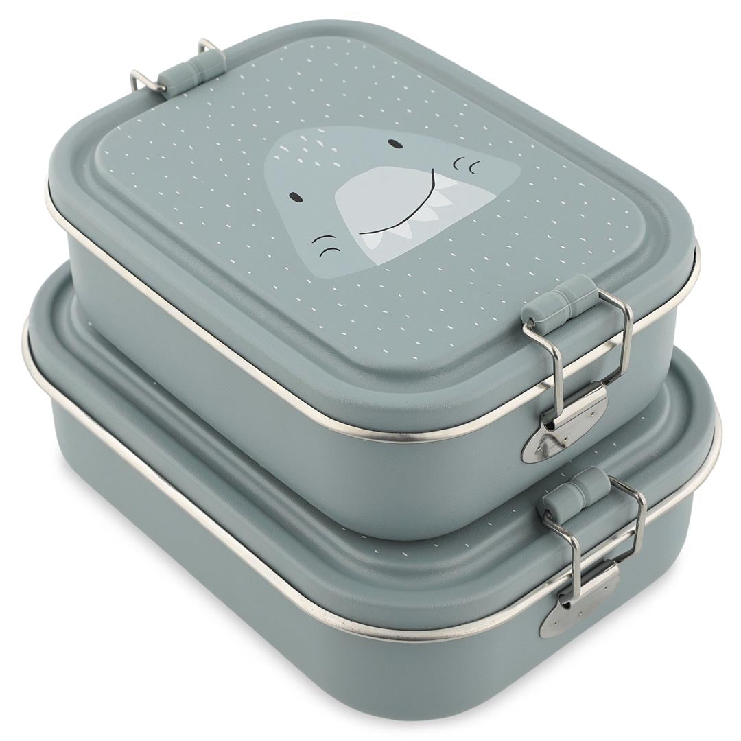 Kleine Trixie lunchbox Mr. Shark van RVS met kindvriendelijk ontwerp
