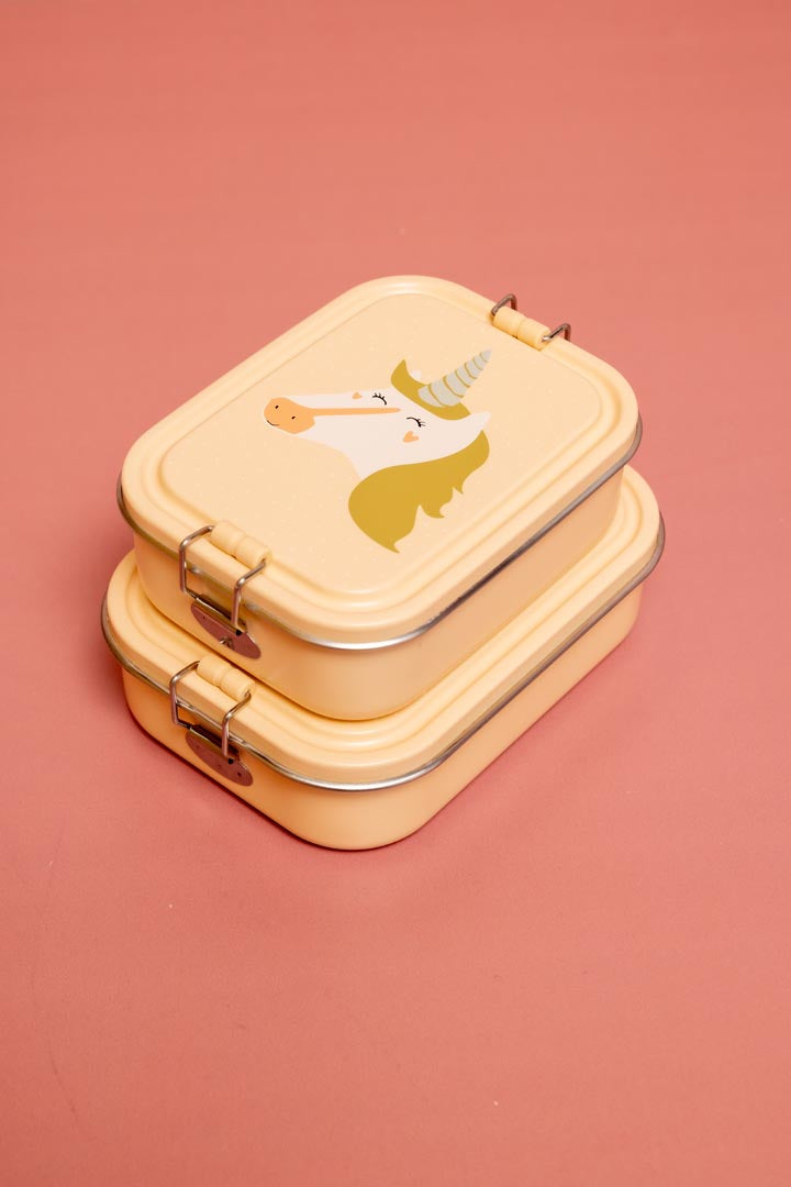 Trixie lunchbox Mrs. Unicorn van RVS met vaste verdeling
