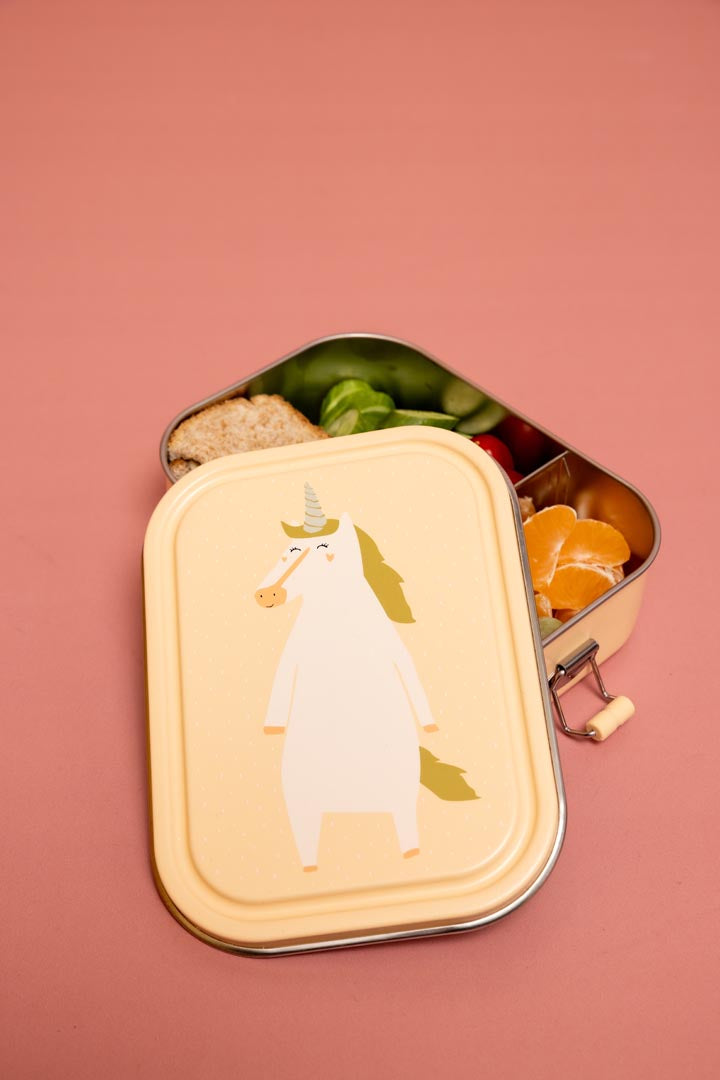 Trixie lunchbox Mrs. Unicorn van RVS met vaste verdeling