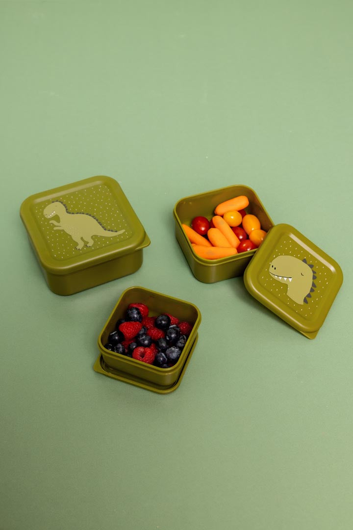 Set van 3 snackdoosjes Mr. Dino van Trixie in verschillende formaten