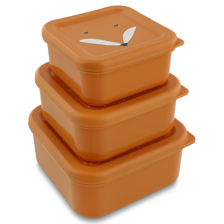 Set van 3 snackdoosjes Mr. Fox van Trixie in verschillende formaten