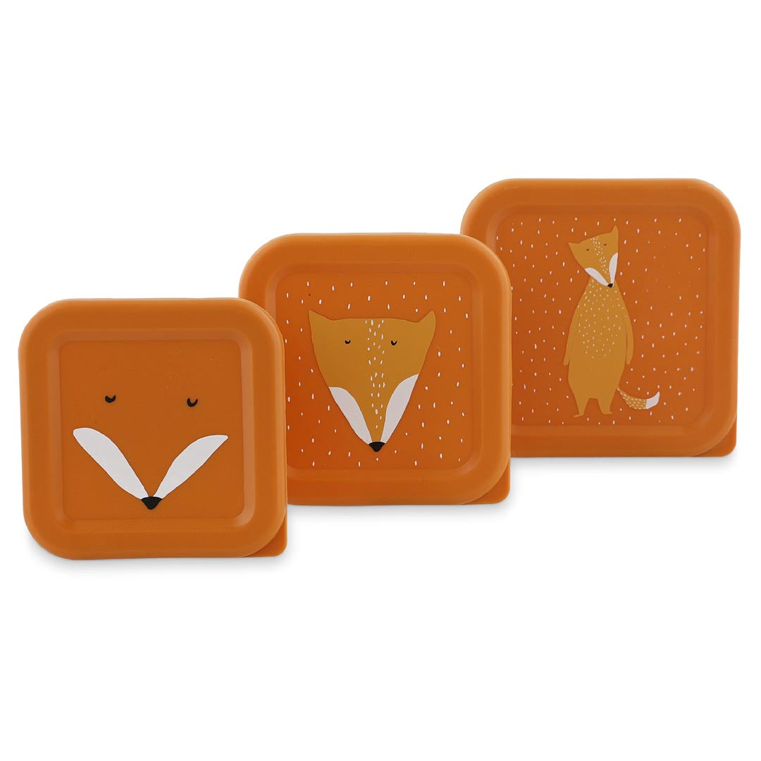 Set van 3 snackdoosjes Mr. Fox van Trixie in verschillende formaten