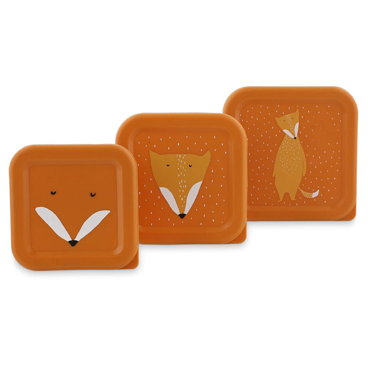 Set van 3 snackdoosjes Mr. Fox van Trixie in verschillende formaten