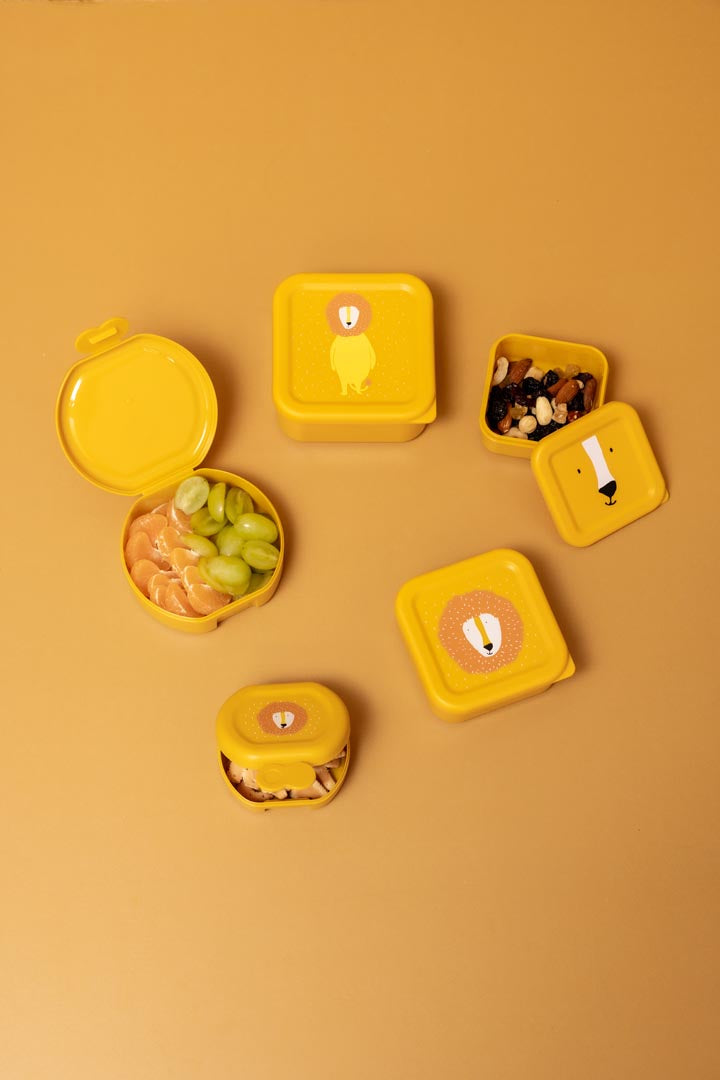Set van 3 snackdoosjes Mr. Lion van Trixie in verschillende formaten