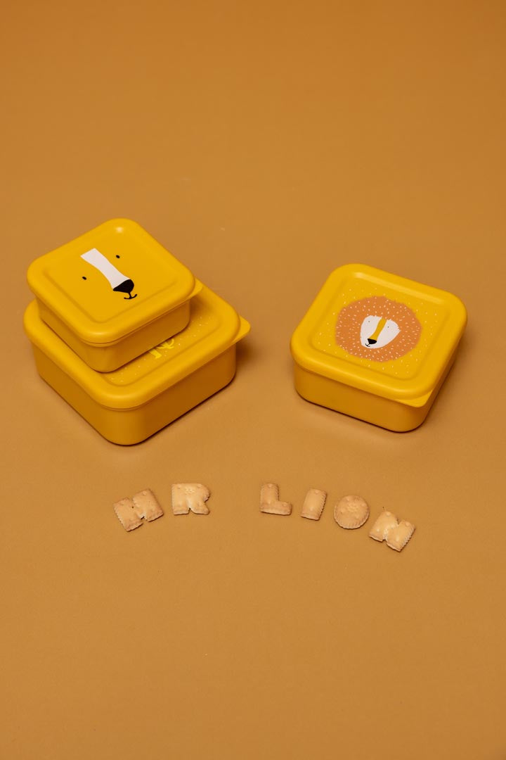 Set van 3 snackdoosjes Mr. Lion van Trixie in verschillende formaten