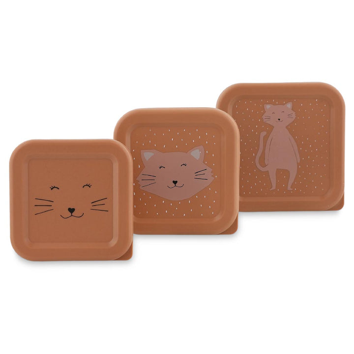 Set van 3 snackdoosjes Mrs Cat van Trixie in verschillende formaten