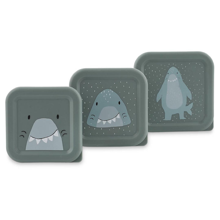 Set van 3 snackdoosjes Mr. Shark van Trixie in verschillende formaten
