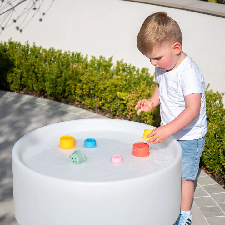Set van 7 ronde silicone stapelbekers Tickit in regenboogkleuren