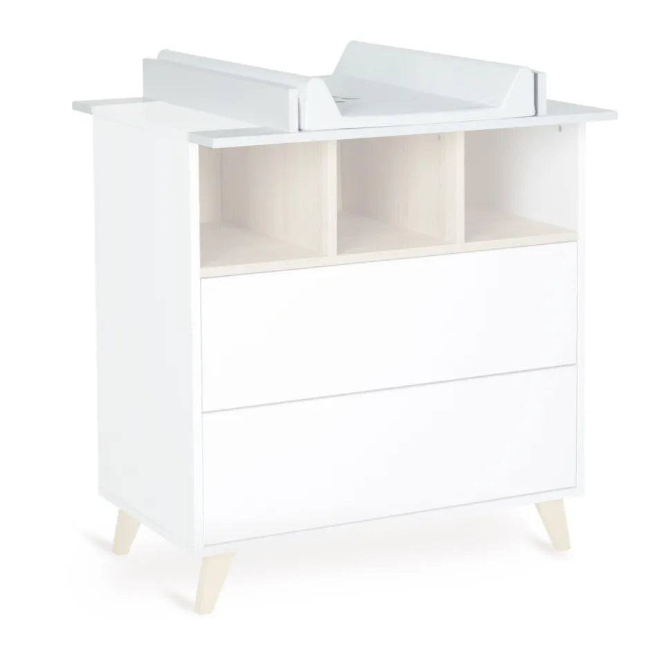 "Quax Opzetstuk Commode Loft White, perfect voor het creëren van een comfortabele luiertafel met extra ruimte"