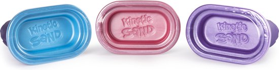 Kinetic Sand glitterset met drie kleuren glinsterend zand