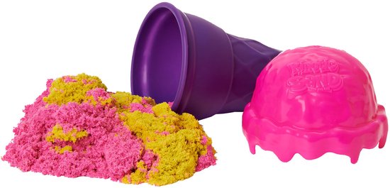 Kinetic Sand ijshoorntjeshouder met geurend zand in twee kleuren