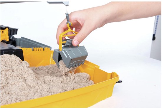 Kinetic Sand bouwplaatsset met kraan, kiepwagen en bruin zand