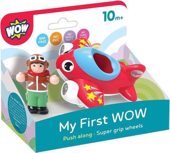 WOW Toys - Speelgoedvliegtuig Piper Jet Plane | Vliegtuig voor Peuters