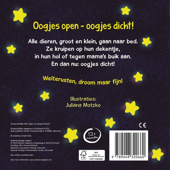 Veltman - Boek Oogjes Dicht! Welterusten