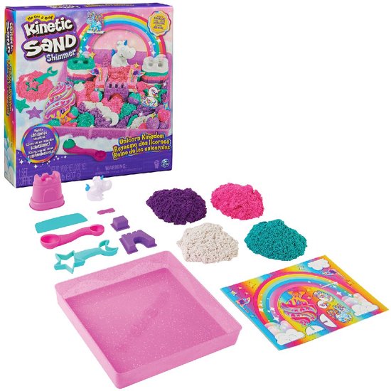 Kinetic Sand Eenhoorn set met glinsterend zand en eenhoornvormpjes