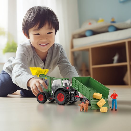 Schleich - Set Speelfiguren Tractor met Aanhanger | Boerenspeelset