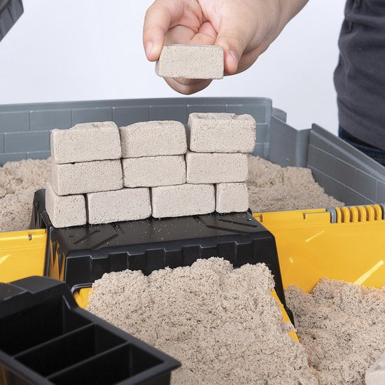 Kinetic Sand bouwplaatsset met kraan, kiepwagen en bruin zand
