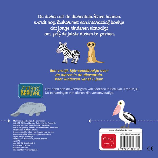 Clavis - Mijn Kijk- En Speelboekje De Dierentuin | Interactief Boekje
