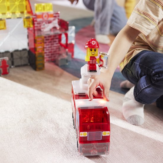 MAGNA-TILES - Magnetische Bouwblokken Fire Station (50 stuks) | Multicolor