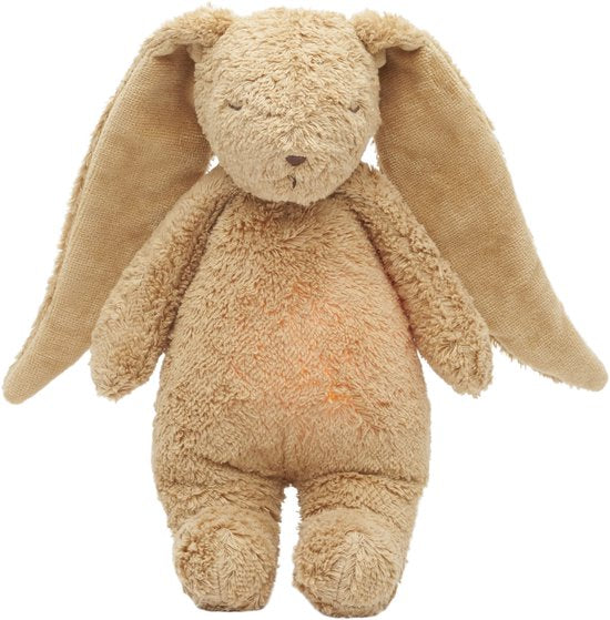 Moonie The Humming Bunny 2.0 Cappuccino Natur met slaapgeluiden, nachtlampje en Smart Cry Detector.