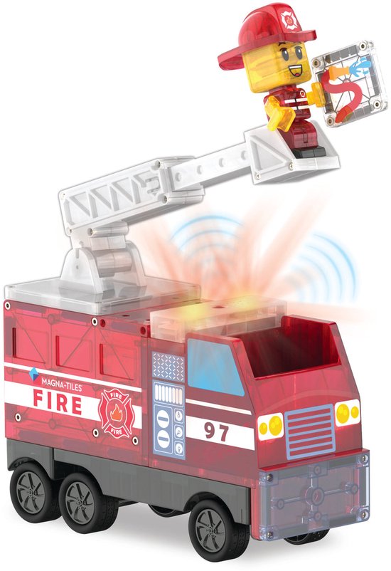 MAGNA-TILES - Magnetische Bouwblokken Fire Station (50 stuks) | Multicolor