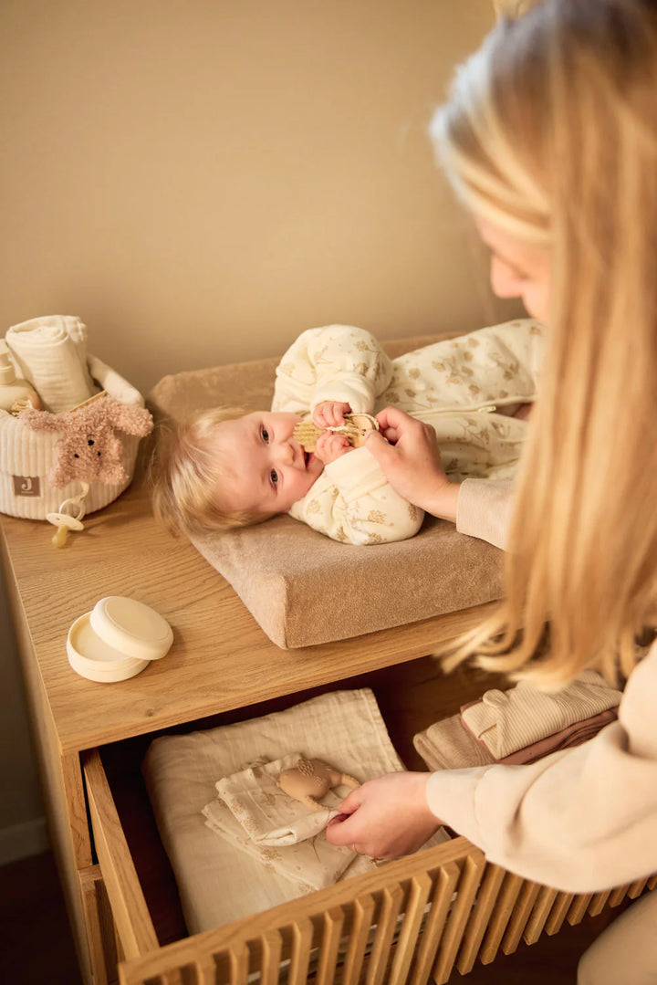Jollein commodemandje Cloudy Rib Oatmeal voor op de commode