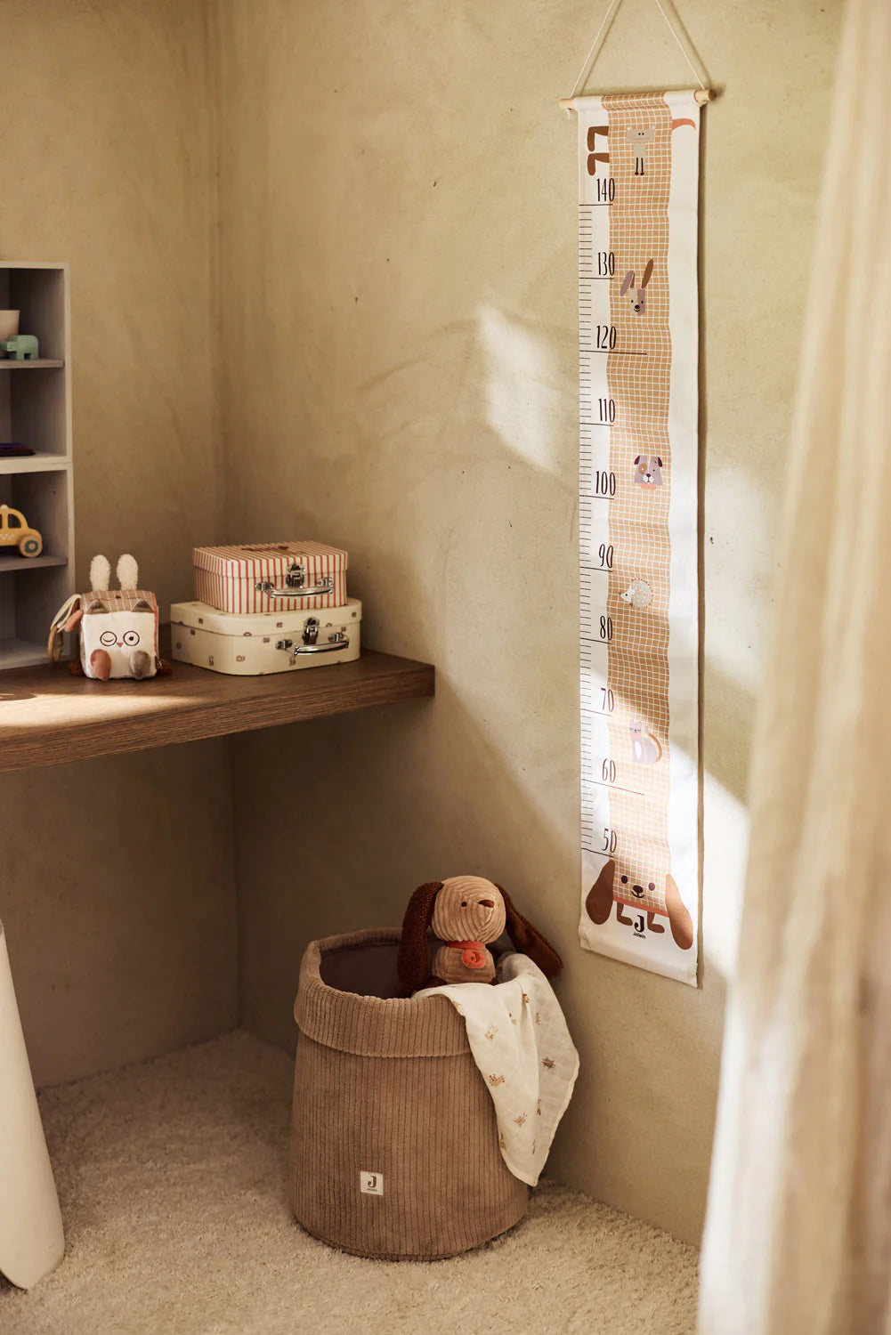 Jollein opbergmand Cloudy Rib Milky Coffee voor commode en babykamer