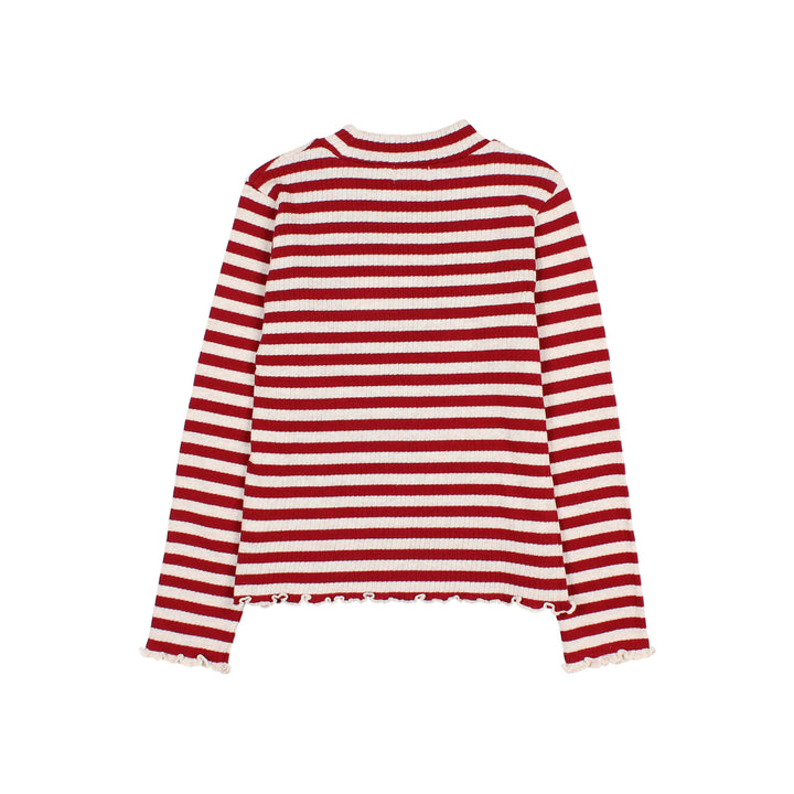 Búho - T-shirt Fancy Stripes Col Burgundy