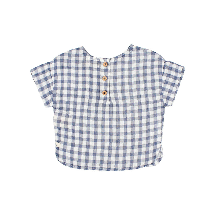 Blouse Baby Gingham Blue Stone