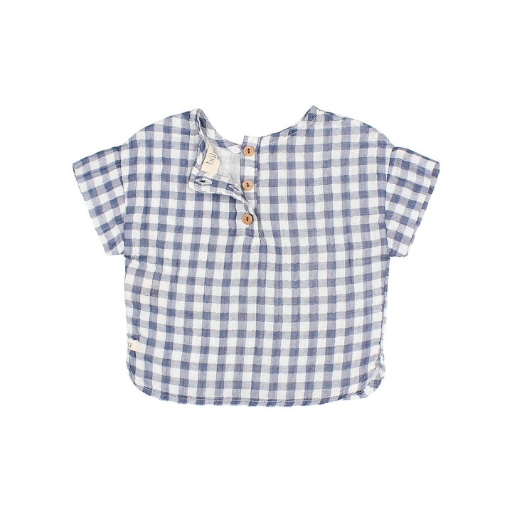 Blouse Baby Gingham Blue Stone