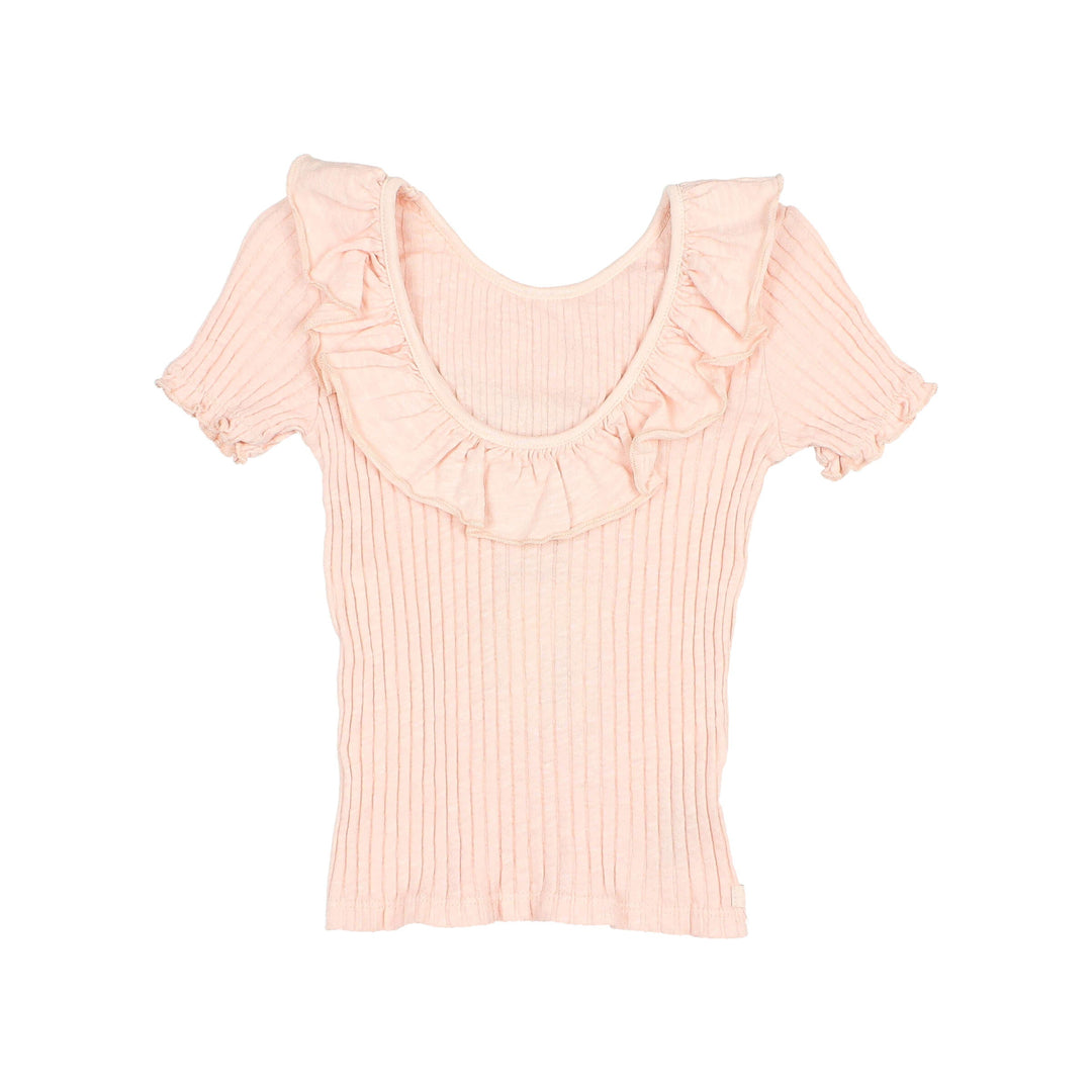T-shirt Rib Collar Light Pink