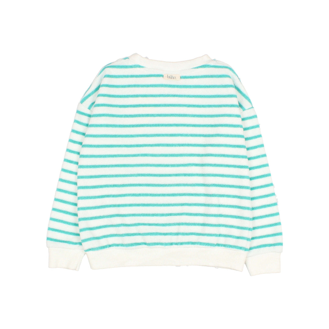 Sweater Terry Stripes Pool Green