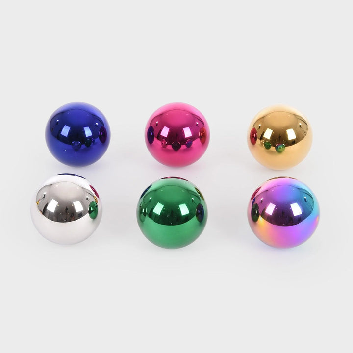 Set van 6 glanzende Tickit sensorische ballen in metallic kleuren met spiegelend oppervlak