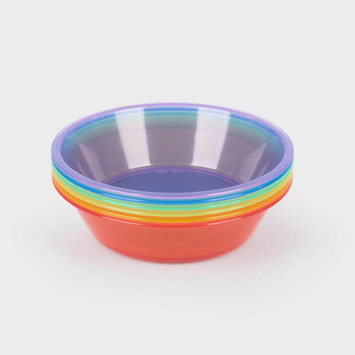 Set transparante Tickit schalen in regenboogkleuren, geschikt voor sorteer- en lichttafelspel