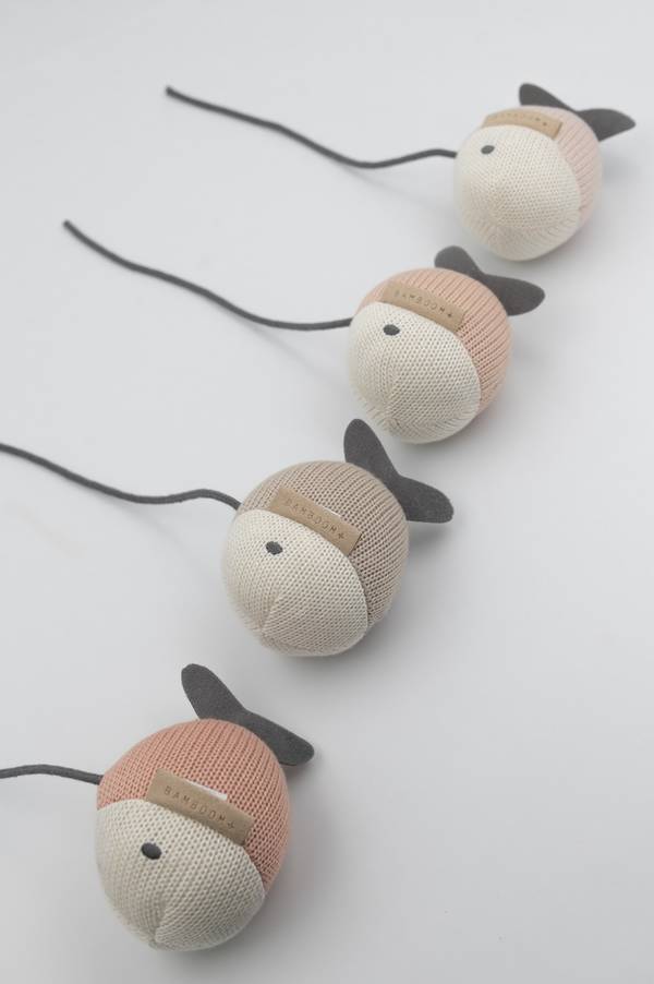 Bamboom - Muziek Speeltjes voor Muziekmobiel Vis (4pack) | Roze