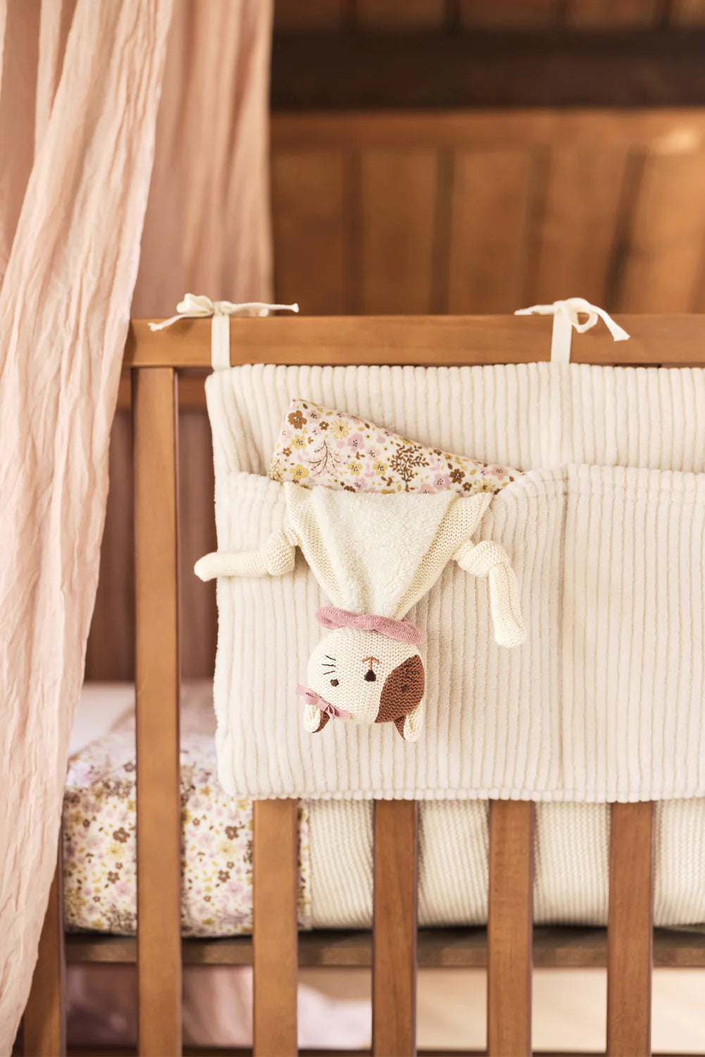 Jollein organizer Cloudy Rib Oatmeal met extra vakken voor speelgoed