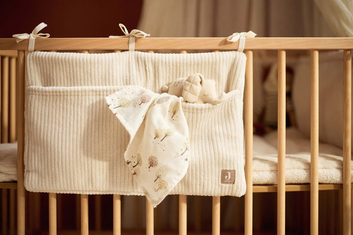 Jollein organizer Cloudy Rib Oatmeal met extra vakken voor speelgoed