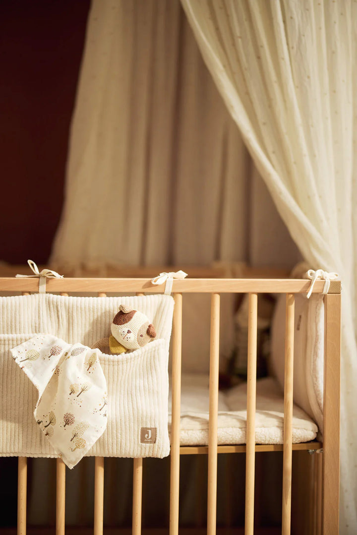 Jollein organizer Cloudy Rib Oatmeal met extra vakken voor speelgoed