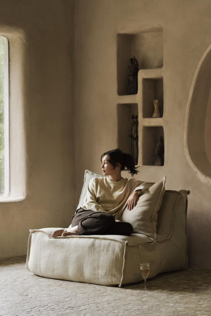 Quax - Lounge Zetel Linen Lounger | Beige