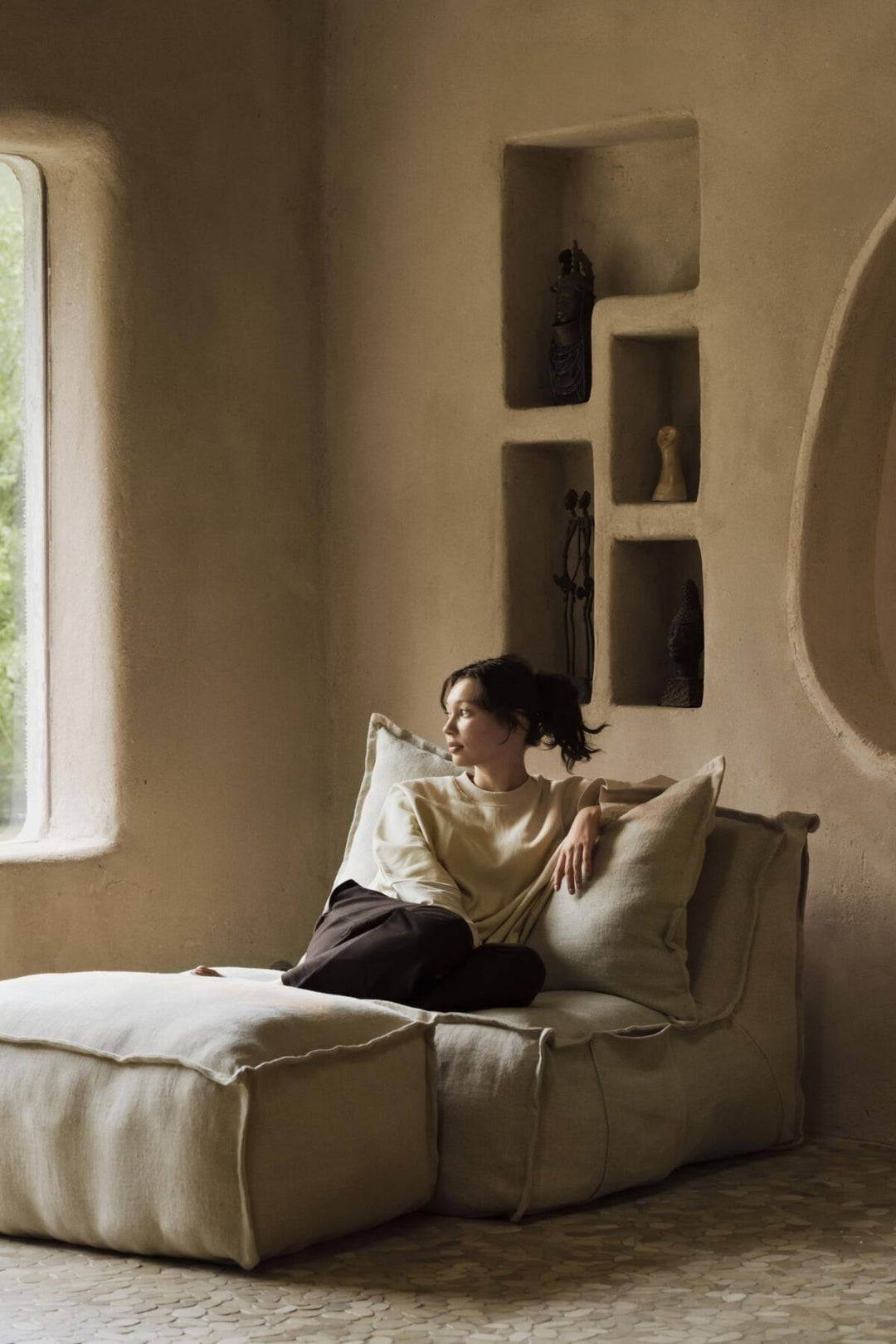 Quax - Poef Swivel & Gliding | Teddy Taupe