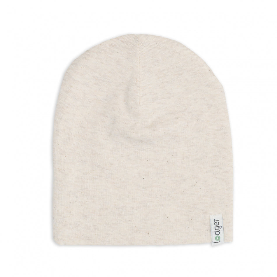 Babymuts Lodger Beanie Melange in Birch – zacht biologisch katoen
